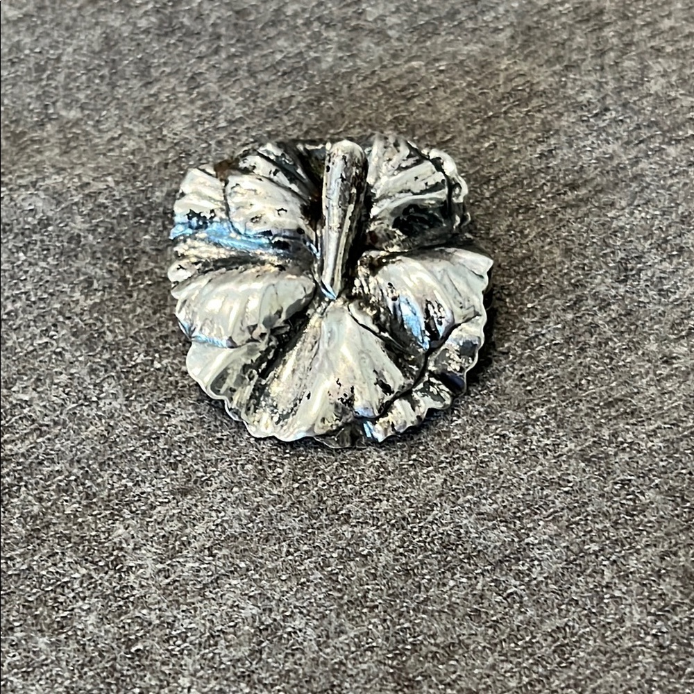 Sterling Flower Jewel Art Brooch